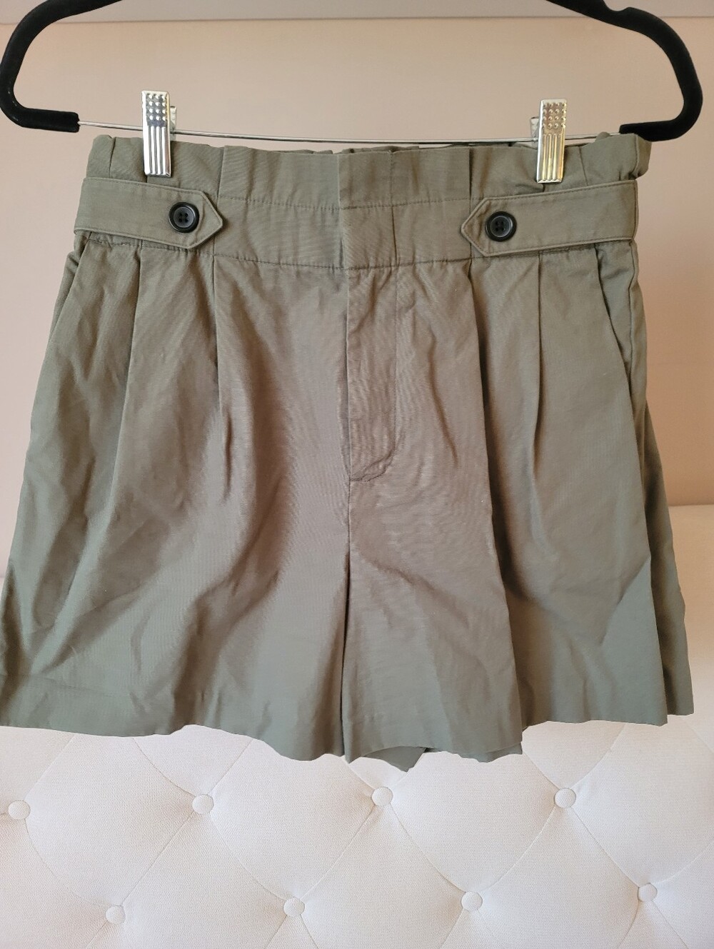 Banana Republic Sz6 Organic Cotton Green High Rise Paperbag Short